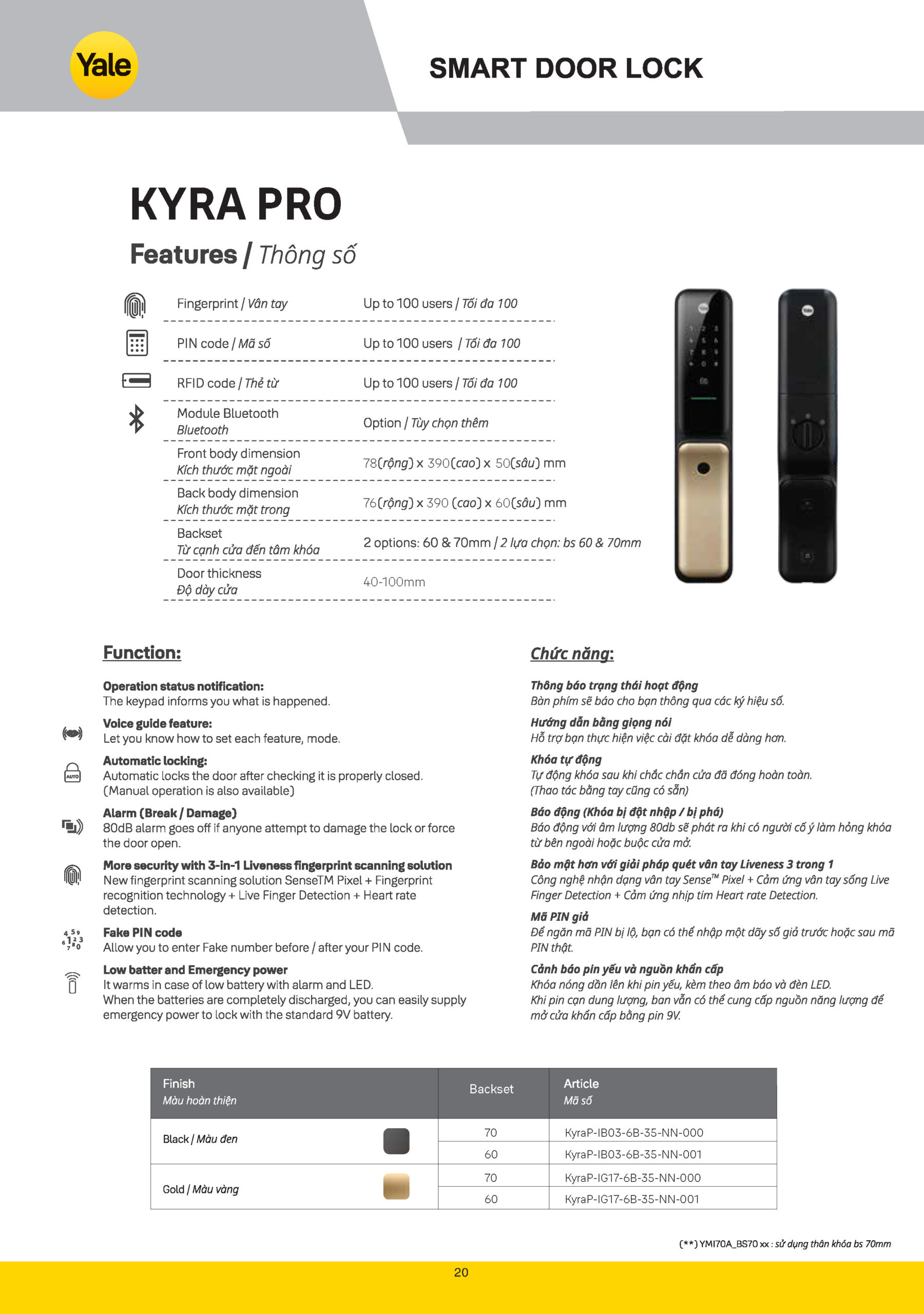 YALEHOME VIỆT NAM catalogue yale 2025 Page 018 scaled