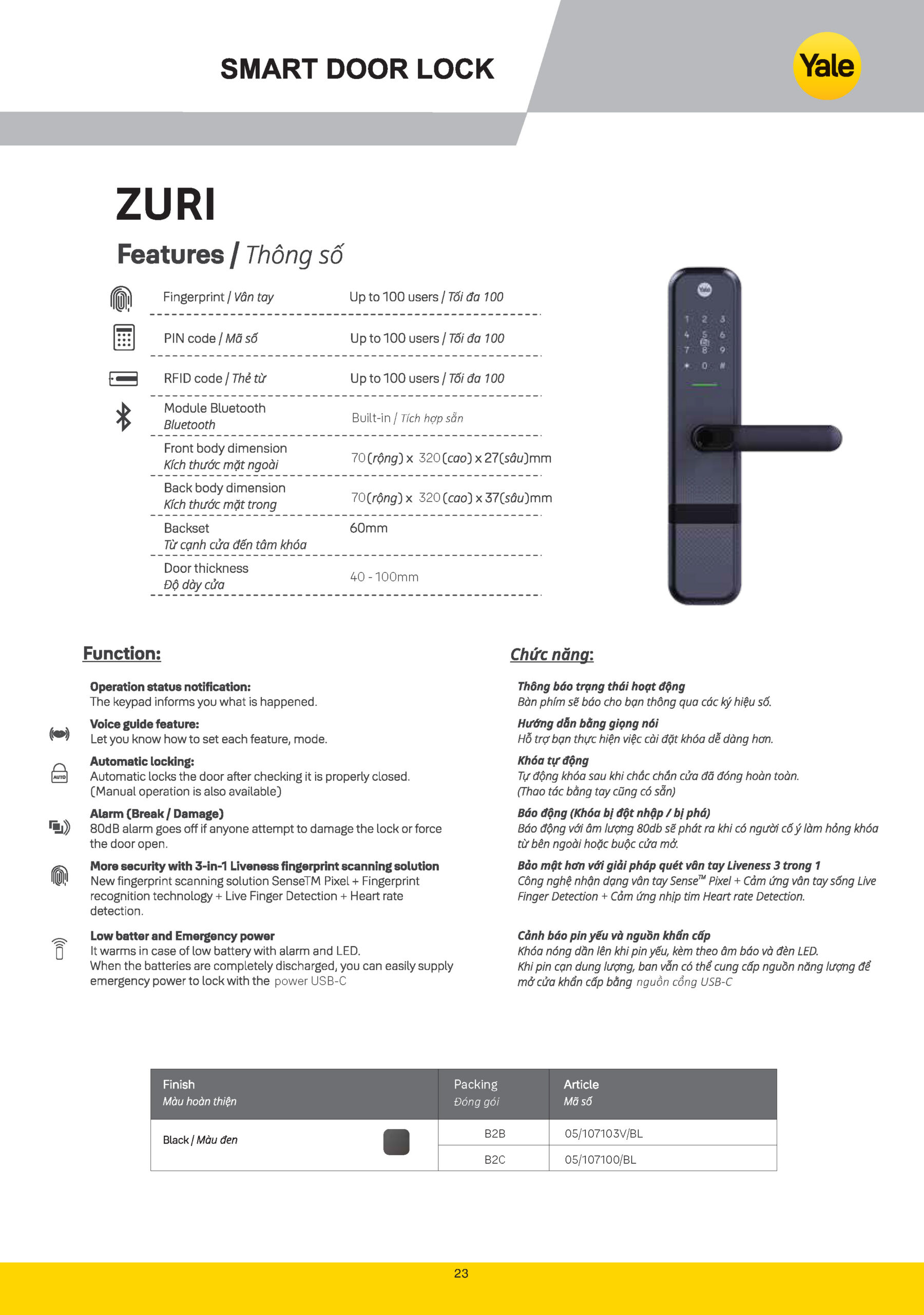YALEHOME VIỆT NAM catalogue yale 2025 Page 021 scaled