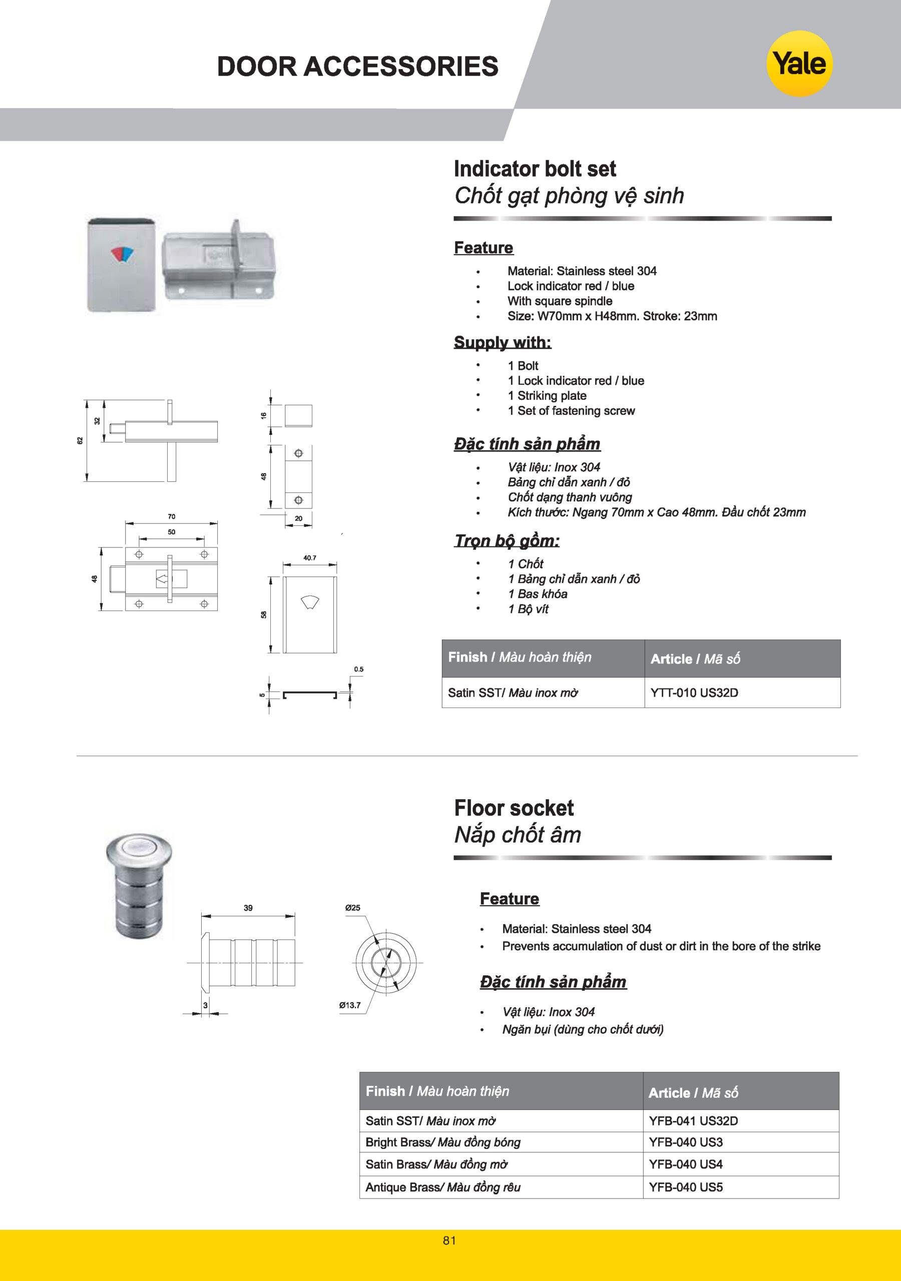 Chốt âm cửa Yale catalogue yale 2025 Page 079 scaled