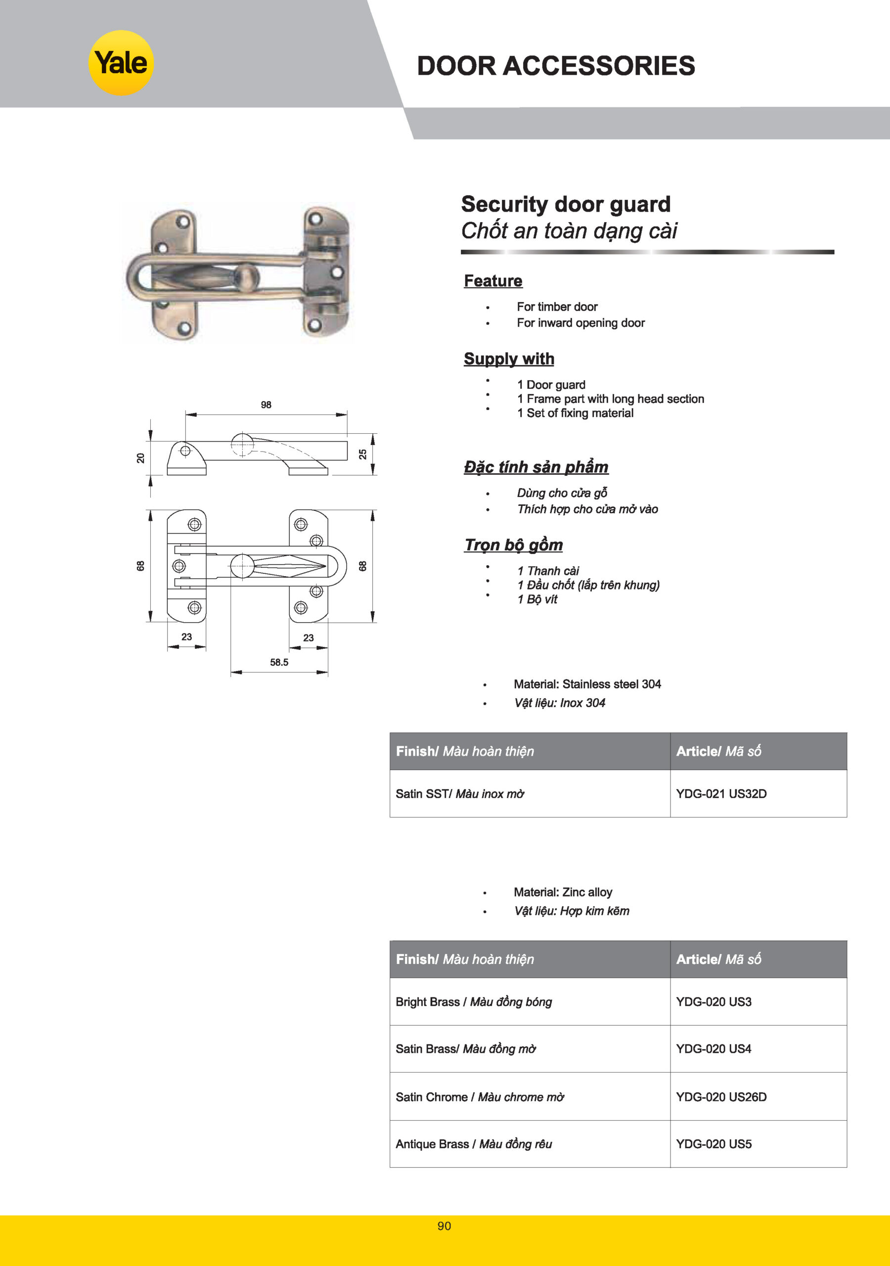 Phụ kiện cửa Yale catalogue yale 2025 Page 088 scaled