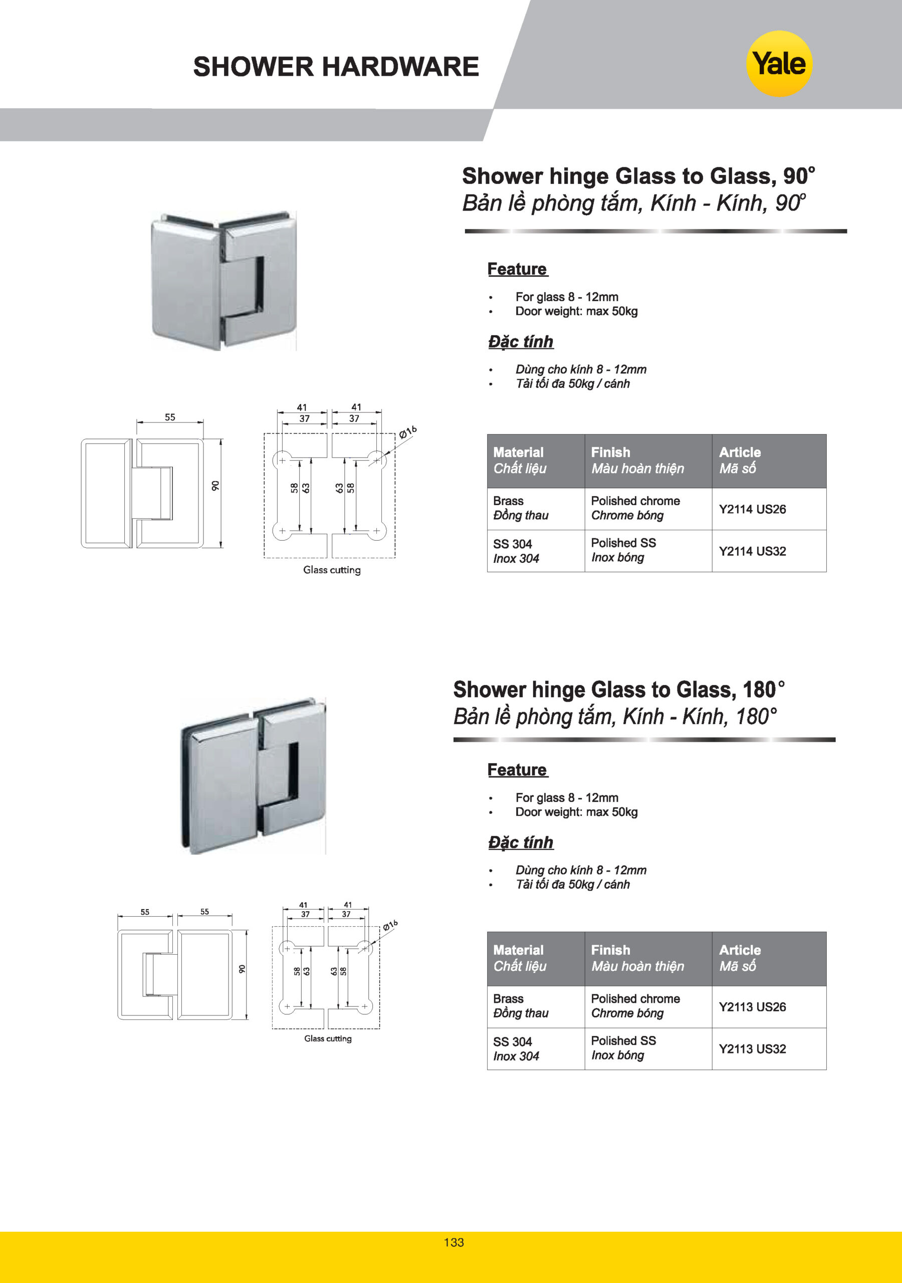 Phụ kiện kính phòng tắm Yale catalogue yale 2025 Page 131 scaled