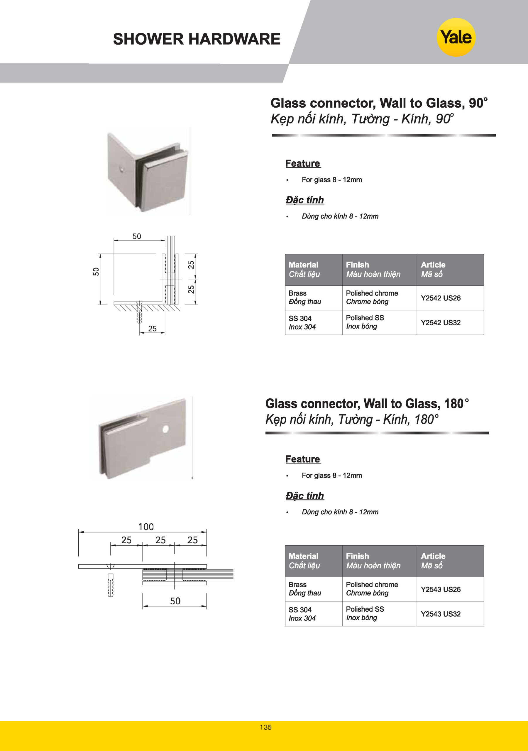 Phụ kiện kính phòng tắm Yale catalogue yale 2025 Page 133 scaled