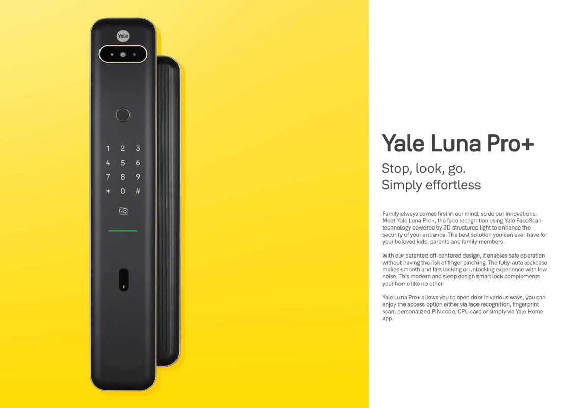 Khoá nhận diện khuôn mặt Yale Luna Pro+ Face ID brochure yale luna pro plus Page 2