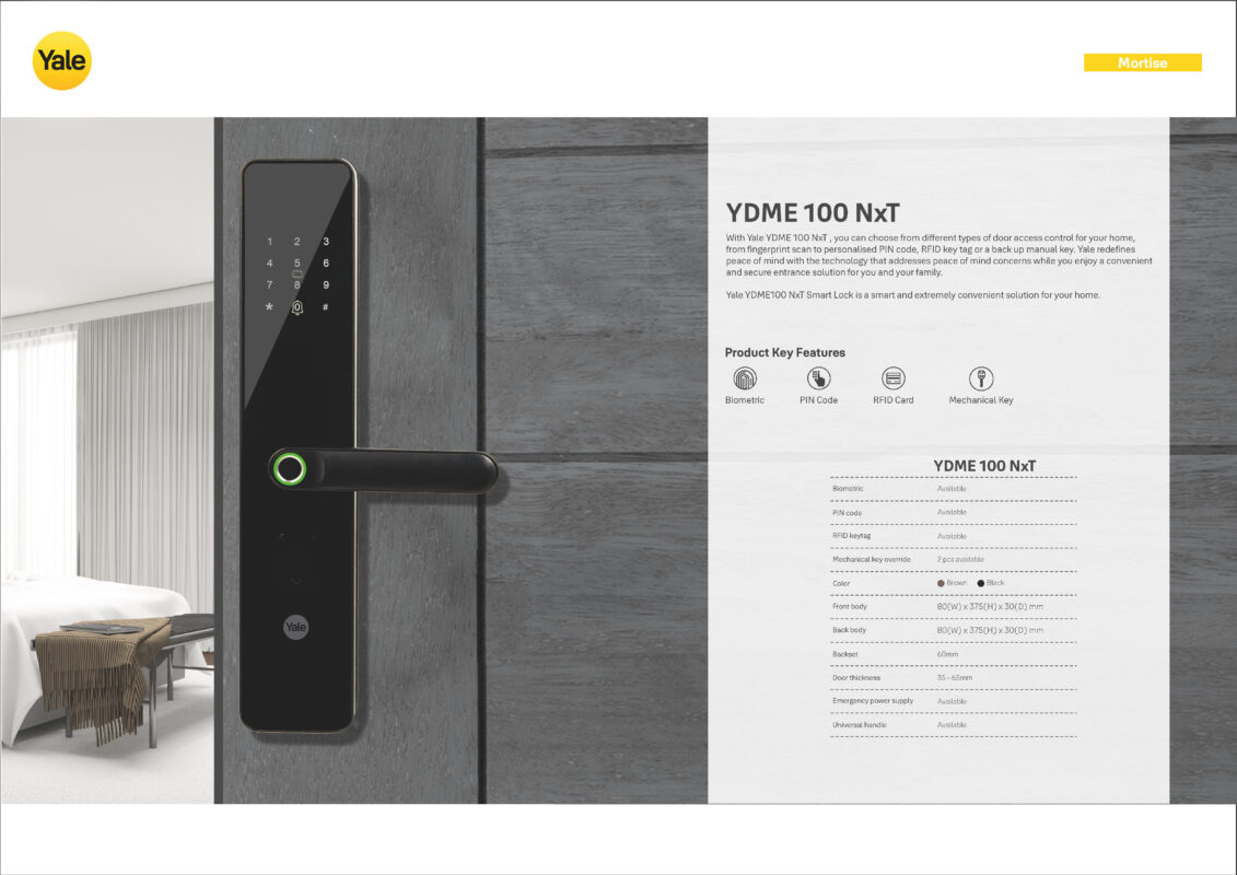 Khoá cửa vân tay Yale YDME 100NXT ydme100nxt