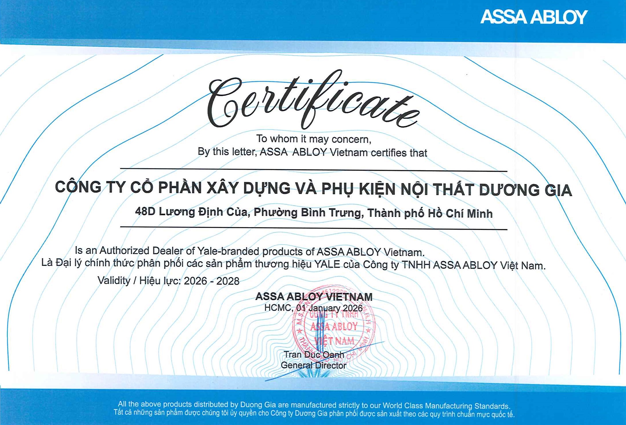 Công ty Cổ Phần Xây Dựng Và Phụ Kiện Nội Thất Dương Gia – Đơn Vị Cung Cấp Khóa Điện Tử Yale Chính Hãng Tại Việt Nam Công ty Cổ Phần Xây Dựng Và Phụ Kiện Nội Thất Dương Gia – Đơn Vị Cung Cấp Khóa Điện Tử Yale Chính Hãng Tại Việt Nam