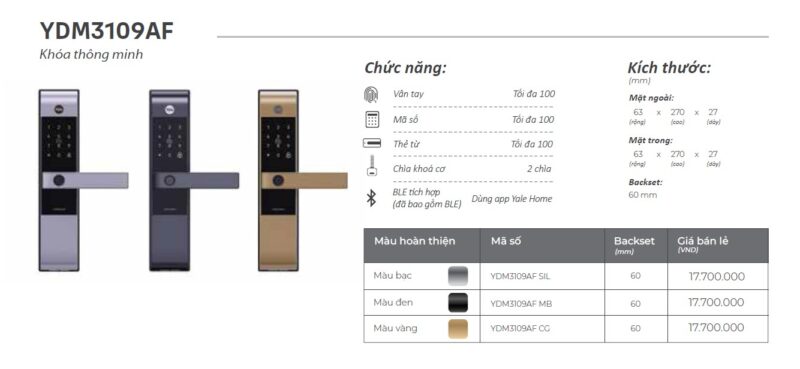 KHOA DIEN TU YALE YDM3109AF 1