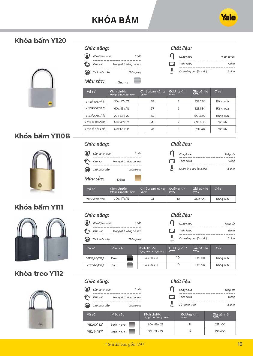 Khóa Bấm Yale Brochure Yale retail 2026 Final 9