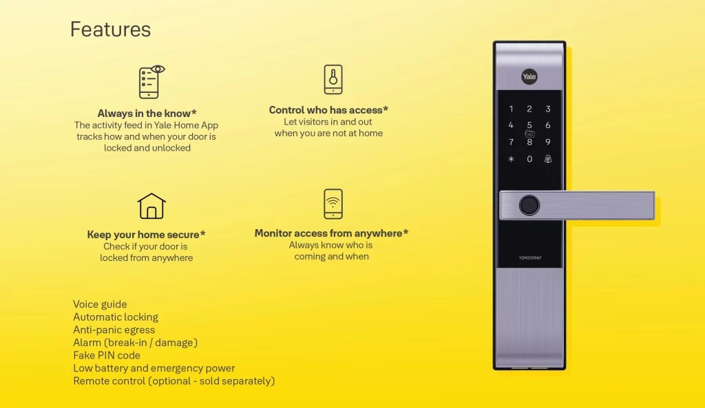 YDM3109AF CG Mo bang App Yale Home san co tren khoa qua Bluetooth