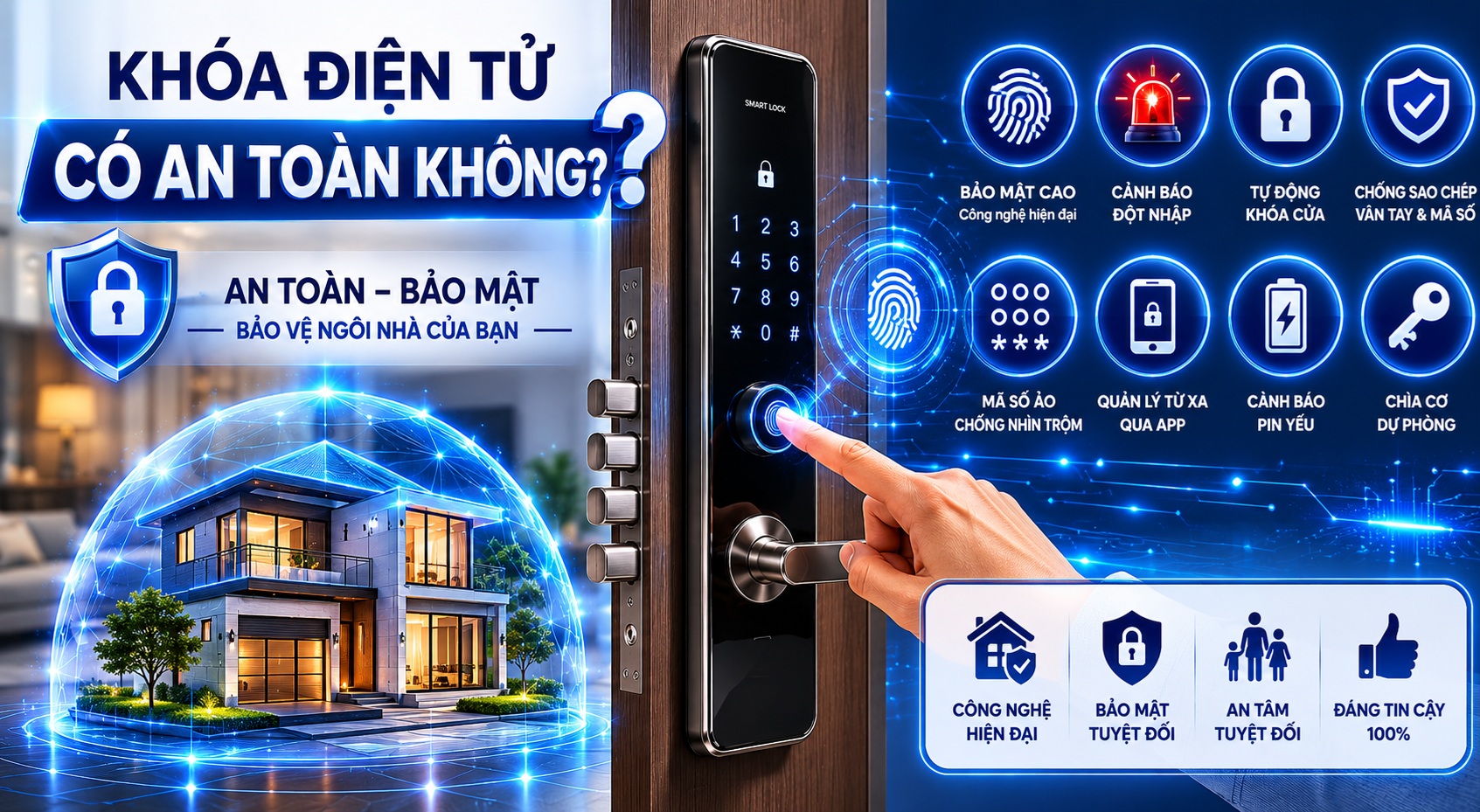 Khóa điện tử là gì? Tất cả về Khóa cửa điện tử Khoa Dien Tu Co An Toan Khong
